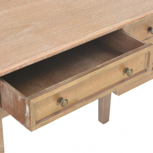 Writing Desk Brown 109.5x45x77.5 Cm Wood Image 7