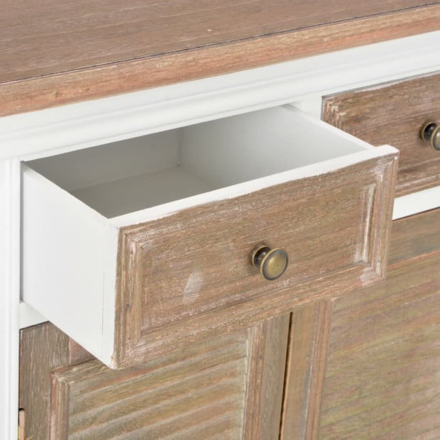 Sideboard White 60x30x80 Cm Solid Wood Image 2
