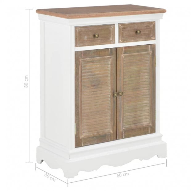Sideboard White 60x30x80 Cm Solid Wood Image 9