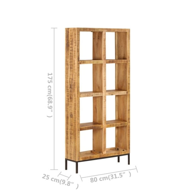 Bookshelf 80x25x175 Cm Solid Mango Wood Image 7