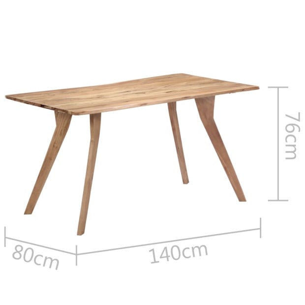 Dining Table 140x80x76 Cm Solid Acacia Wood Image 7