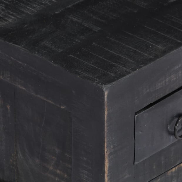 Coffee Table Black 65x65x30 Cm Solid Mango Wood Image 2