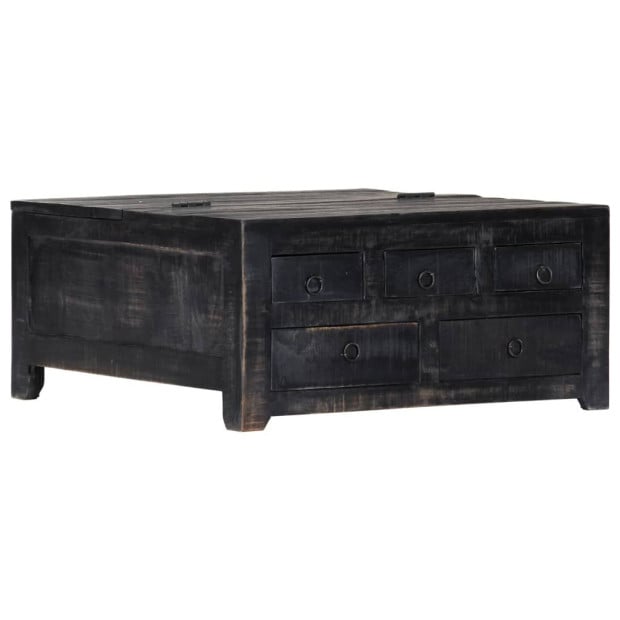 Coffee Table Black 65x65x30 Cm Solid Mango Wood Image 11