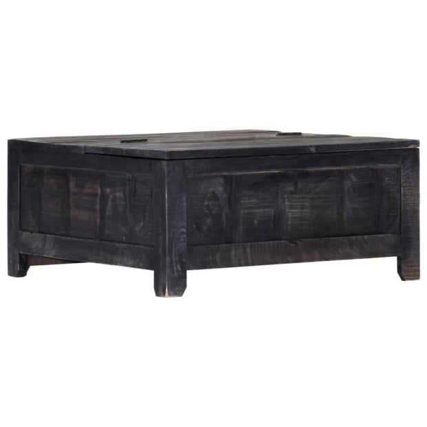 Coffee Table Black 65x65x30 Cm Solid Mango Wood Image 7