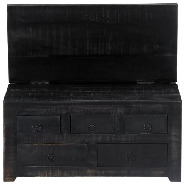 Coffee Table Black 65x65x30 Cm Solid Mango Wood Image 8