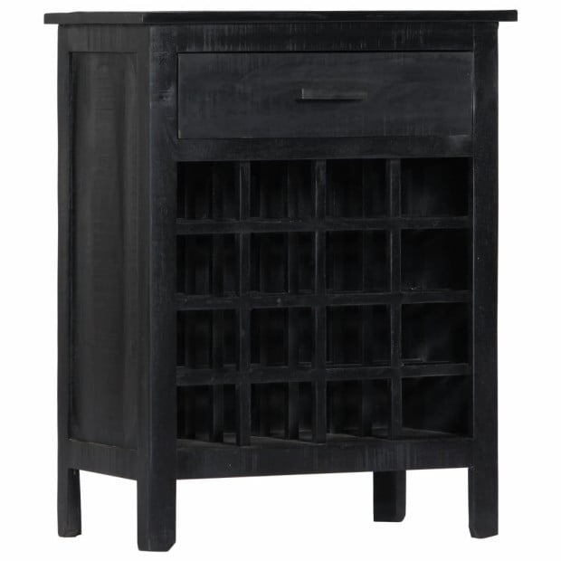 Wine Rack Black 56x35x75 Cm Solid Mango Wood Image 10