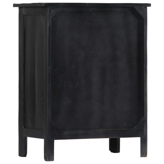 Wine Rack Black 56x35x75 Cm Solid Mango Wood Image 4