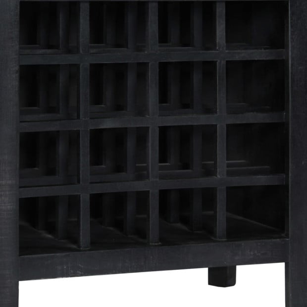Wine Rack Black 56x35x75 Cm Solid Mango Wood Image 6