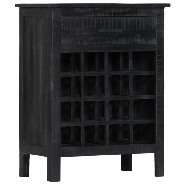 Wine Rack Black 56x35x75 Cm Solid Mango Wood Image 8