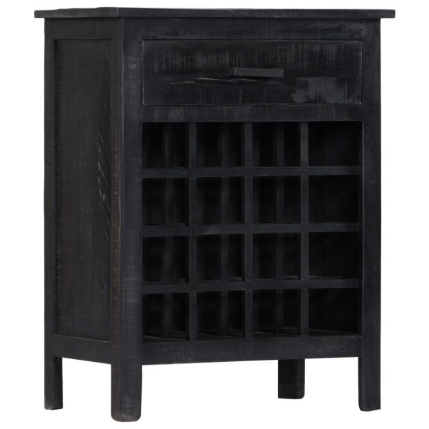 Wine Rack Black 56x35x75 Cm Solid Mango Wood Image 9