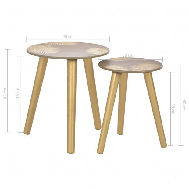 Nesting Side Tables 2 Pcs Gold 40x45 Cm/30x40 Cm Mdf Image 5