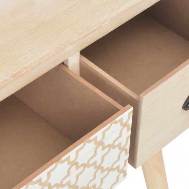 Console Table With 3 Drawers 100x30x73 Cm Solid Pinewood Image 7