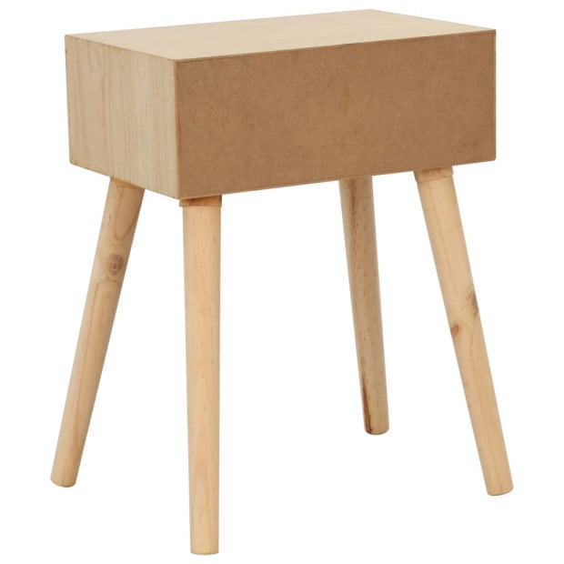 Bedside Table With A Drawer 44x30x58.5 Cm Solid Pinewood Image 4