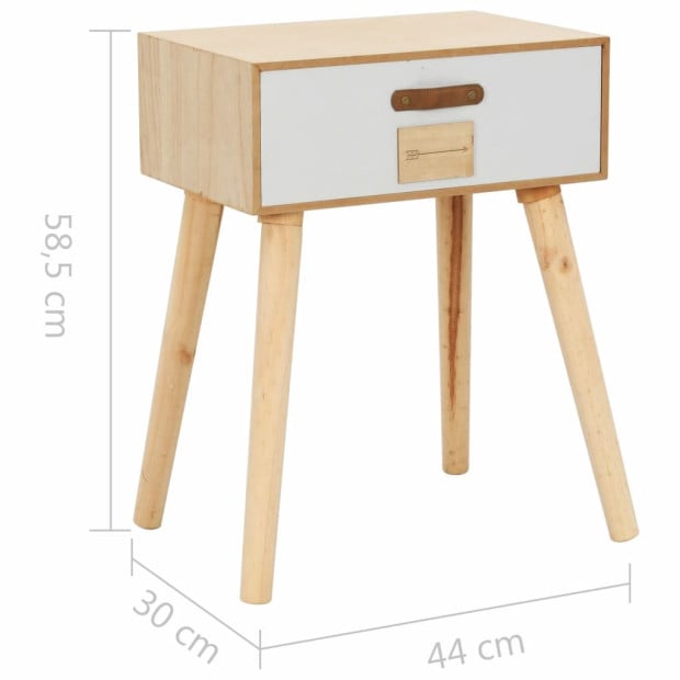 Bedside Table With A Drawer 44x30x58.5 Cm Solid Pinewood Image 7