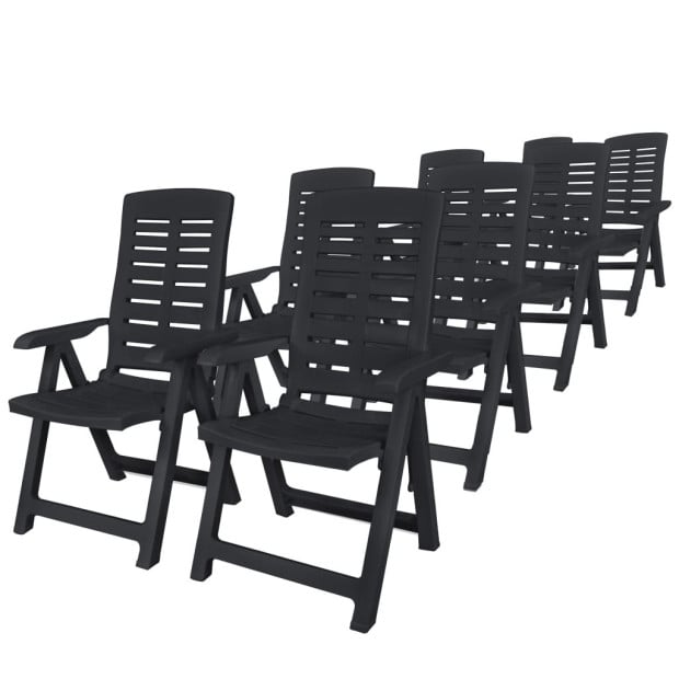 9 Piece Outdoor Dining Set Plastic Anthracite Image 2