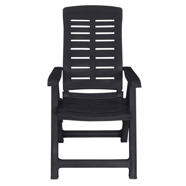 9 Piece Outdoor Dining Set Plastic Anthracite Image 5
