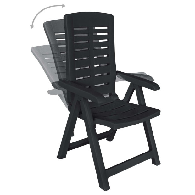 9 Piece Outdoor Dining Set Plastic Anthracite Image 6