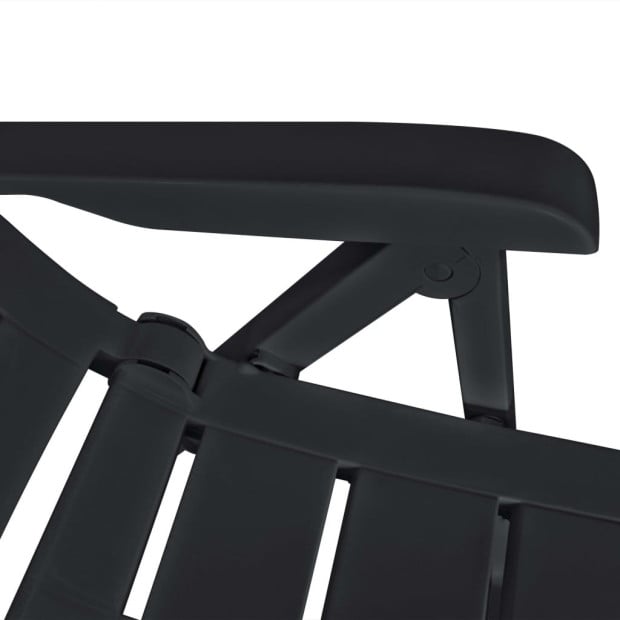 9 Piece Outdoor Dining Set Plastic Anthracite Image 8