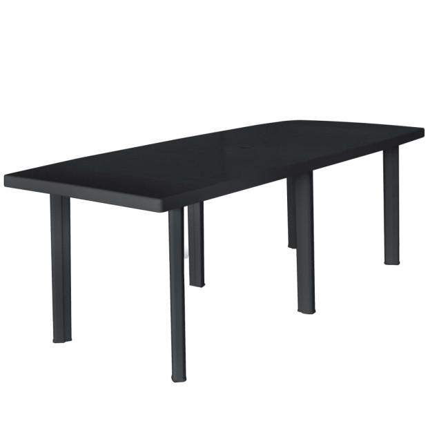 9 Piece Outdoor Dining Set Plastic Anthracite Image 10