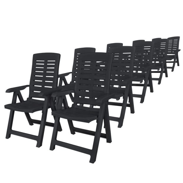 11 Piece Outdoor Dining Set Plastic Anthracite Image 2