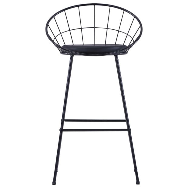 Bar Chairs 2 Pcs Black Faux Leather Image 2