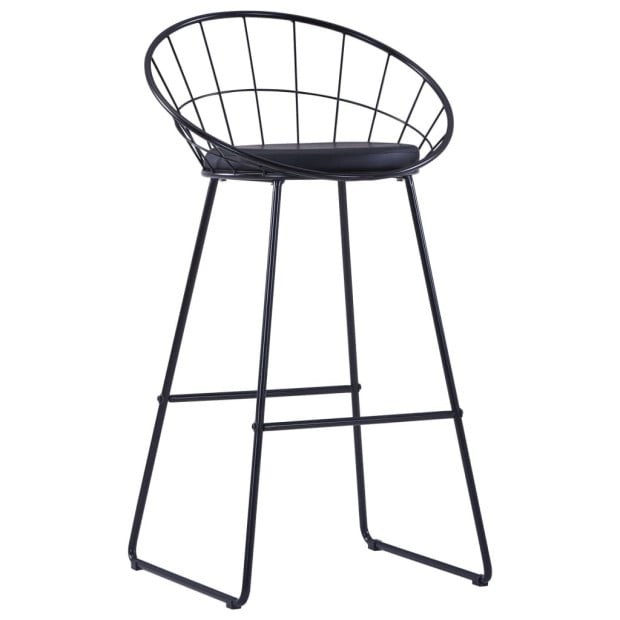 Bar Chairs 2 Pcs Black Faux Leather Image 3