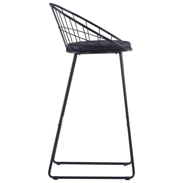 Bar Chairs 2 Pcs Black Faux Leather Image 4