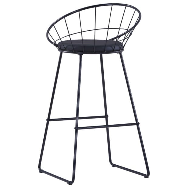 Bar Chairs 2 Pcs Black Faux Leather Image 5