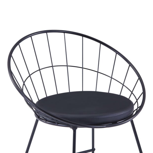 Bar Chairs 2 Pcs Black Faux Leather Image 6
