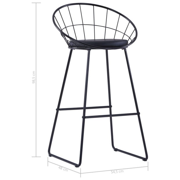 Bar Chairs 2 Pcs Black Faux Leather Image 7