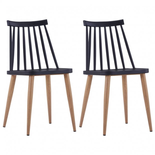 Dining Chairs 2 Pcs Plastic (Black)