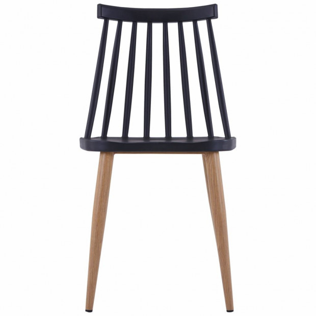 Dining Chairs 2 Pcs Plastic (Black) Image 2