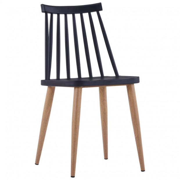 Dining Chairs 2 Pcs Plastic (Black) Image 3