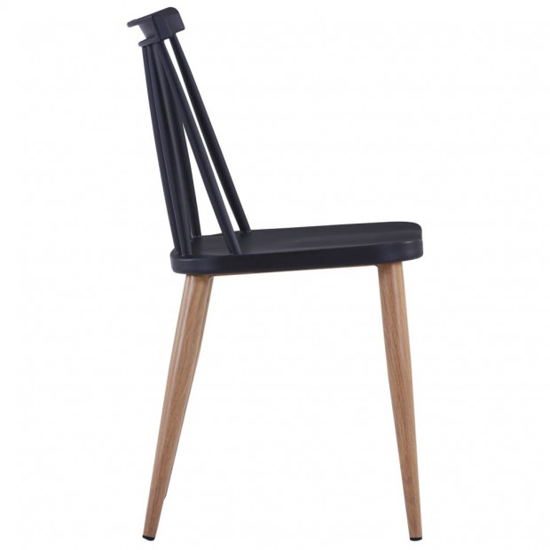 Dining Chairs 2 Pcs Plastic (Black) Image 4