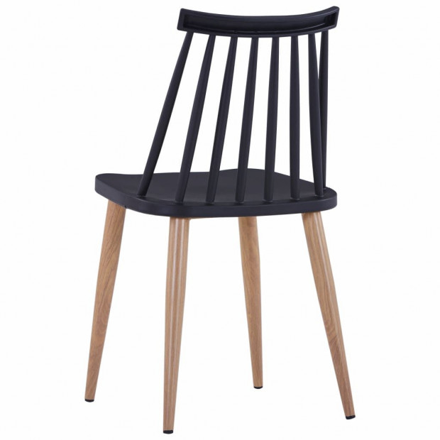 Dining Chairs 2 Pcs Plastic (Black) Image 5