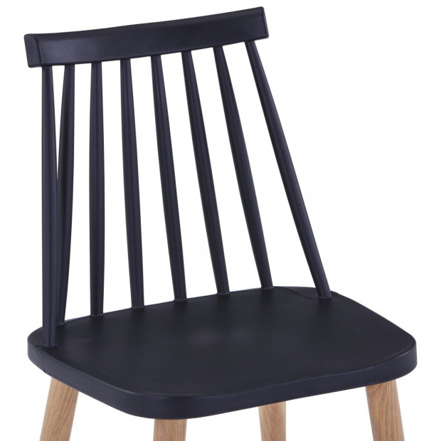 Dining Chairs 2 Pcs Plastic (Black) Image 6