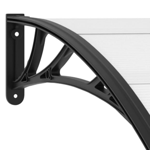 Door Canopy Awning Black And Transparent 120x80cm Image 4