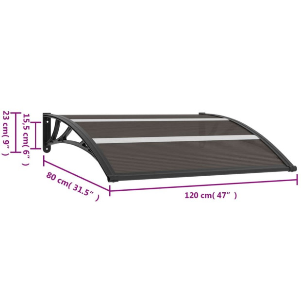 Door Canopy Black 120x80 Cm PC Board Image 6