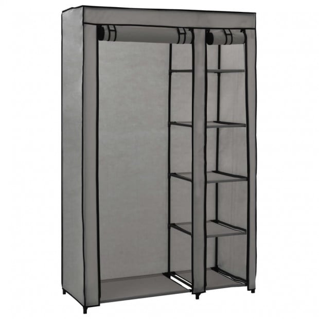 Folding Wardrobe Grey 110x45x175 Cm Fabric Image 4