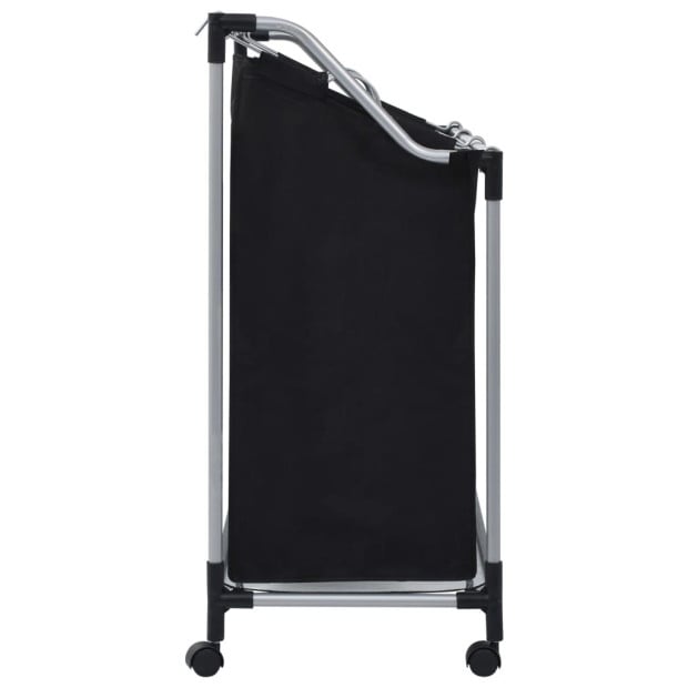 Laundry Sorter With 3 Bags Black Steel Image 3