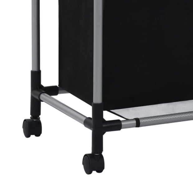 Laundry Sorter With 3 Bags Black Steel Image 5