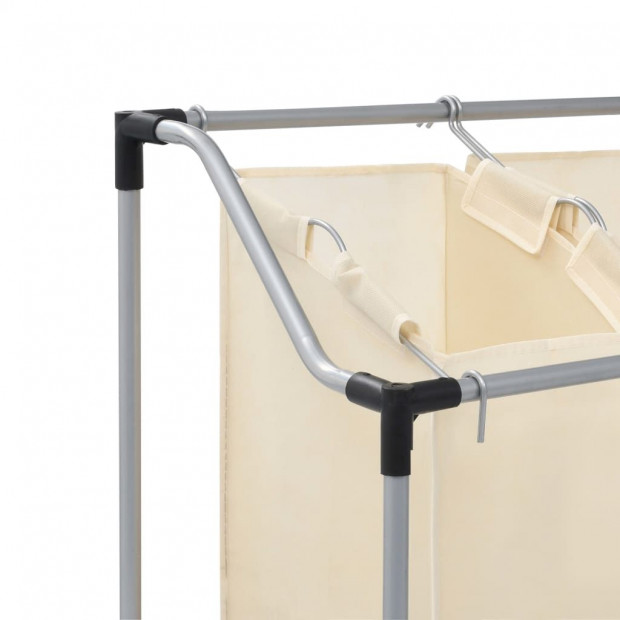 Laundry Sorter With 3 Bags Cream Steel Image 4