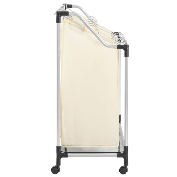 Laundry Sorter With 4 Bags Cream Steel Image 3