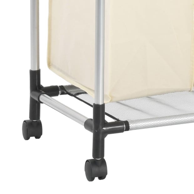 Laundry Sorter With 4 Bags Cream Steel Image 5