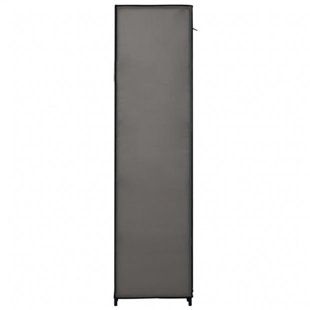 Wardrobe With Compartments And Rods Grey 150x45x176 Cm Fabric Image 6