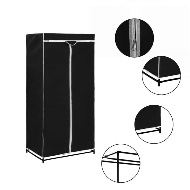 Wardrobes 2 Pcs Black 75x50x160 Cm Image 4