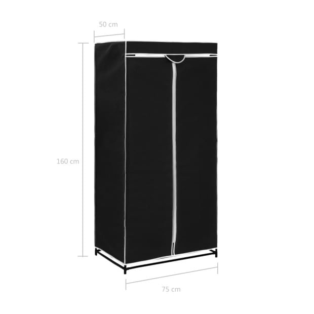 Wardrobes 2 Pcs Black 75x50x160 Cm Image 10