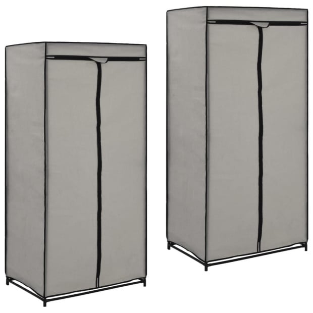 Wardrobes 2 Pcs Grey 75x50x160 Cm