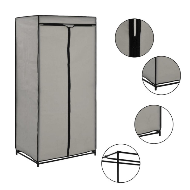 Wardrobes 2 Pcs Grey 75x50x160 Cm Image 4