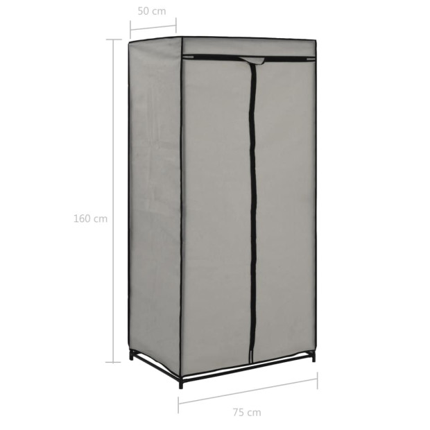 Wardrobes 2 Pcs Grey 75x50x160 Cm Image 10
